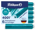UNIVERZÁLNE KRÁTKE NÁPLŇKY PELIKAN 4001 TYRKYSOVÁ TP/6 310607 - 6 ks