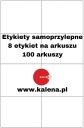 Samolepiace etikety A4 (1/8 A4) 800 ks.