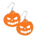Oranžové TEKVICOVÉ NÁUŠNICE zlý HALLOWEEN s tvárou
