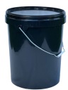 Čierne plastové vedro 20 l s vekom