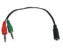 ADAPTÉR JACK zásuvka 3,5, 4-pólová, 2x zástrčka 3,5 (3606