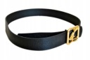 Dámsky opasok Black, Gold Square. Imitácia. koža