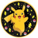 ČIERNE PAPIEROVÉ TANIERE PIKACHU ozdoba na tortu pokemon 8 ks narodeninová