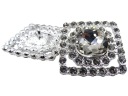 25mm Ozdobné gombíky 1ks STRIEBORNÉ zirkóny SILVER OZ52 17288
