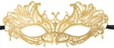 ZLATÁ ČIPKOVÁ MASKA 23x8,5CM LISEK PRELÁRKY BENÁTKY ČIPKA ZLATÝ KARNEVAL