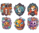 HALLOWEENSKÉ NÁLEPKY NA OKNO Mexická dekorácia 6 ks