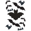 HALLOWEEN fólie NÁLEPKY čierne NETOPIE A4