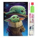 DIAMANTOVÉ VYŠÍVACIE KORÁLKY MOZAIKA SET OBRAZ DIAMANTOVÁ MAĽBA 5D YODA