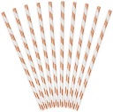 Pruhované papierové slamky Rose Gold, 10 kusov