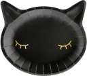 CAT čierne papierové taniere 22 cm 6 ks pre CAT Black mačiatko Halloween