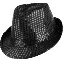 Klobúk FEDORA, flitrové klobúky, BLACK FLITRY