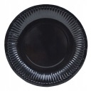 Čierne papierové TANIERE, 6 ks, 23 cm, narodeniny, Silvester, karneval, ročné