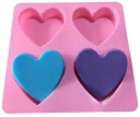 Silikónová forma 4x mydlo srdce Mydlarnia Hearts Valentín MF-035