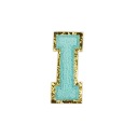 PATCH LETTER I modrý azúrový glitrový nápis
