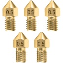 SET 5 x MK8 0,5 mosadzná tryska ENDER 3 PRO 1,75