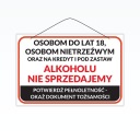 Laminovaný nápis A5 PRE OSOBY DO 18 ROKOV OSOB