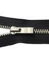 Kovový bežec na zips #5, leštený, 80 cm, čierny/nikel