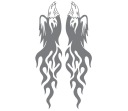 Nálepka Eagle Head Flames Silver Silver 2 ks