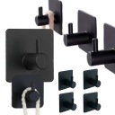ČIERNA KÚPEĽŇOVÁ ÚCHYTKA NA UTERÁK, SAMOLEPIACA x4 ELEGANTNÁ SADA