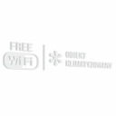 Nálepka - Bezplatné WiFi, Klimatizované zariadenie 6x30