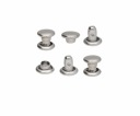 Kožené nity, obojstranné strieborné 5x5 mm 100 ks