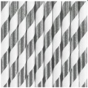 Narodeninová oslava so slamkami na pitie Silver Stripes 10ks