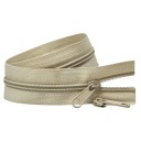 Páska na špirálový zips 5mm, BÉŽOVÁ + 10 zipsov, 5m