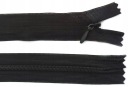 35 cm krytý špirálový zips, nerozopínateľný, čierny