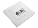 Zásuvka 2x RJ45/8P8C cat.5E UTP zapustené uhlové LSA kontakty