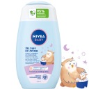 NIVEA BABY GÉL UMÝVANIE NA TELO A VLASY 2V1 PRE DETSKÚ POSTEĽKU NOC