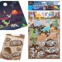OPÄTOVNE POUŽITEĽNÉ 3D NÁLEPKY 27 ks DINOSAURS DINO KIDEA