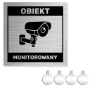 NEREZ NEREZ Dverová/stenová doska MONITOROVANÝ OBJEKT 10x10 Hliník