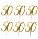 PIKERY narodeninová dekorácia 50 YEARS GOLD, 6 KS