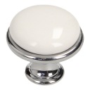Nábytková kľučka GAMET GP19 chróm / porcelán WHT-0