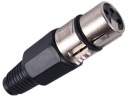 XLR 3pin mikrofónový konektor pre čierny kábel