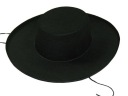 VENDETTA ZORRO KOSTÝMOVÝ ČIAPOK, ČIERNA PLSTEŇ