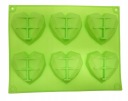 SILIKÓNOVÁ FORMA NA COOKIES 6 X SRDCE DIAMANTY ČOKOLÁDY Forma na SRDCE