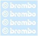 Samolepky BREMBO 100x19mm Biele 4 kusy