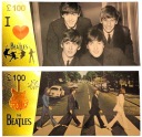 Jedinečný darček zberateľských bankoviek s pozlátenými bankovkami THE BEATLES