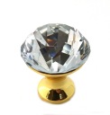 KĽÚČKA NA NÁBYTOK ZLATÁ KĽUČKA CRYSTAL FI30 KRÁSNY DIAMANT
