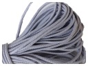 Okrúhla zapletaná guma, 3 mm, mäkká elastická, zapletená gumová šnúrka, 5 m, šedá