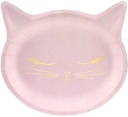 Papierové taniere MAČKA MAČIATKA RUŽOVÁ 22 cm 6 ks na NARODENINY MAČKY