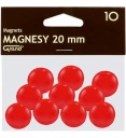 Plastové MAGNETY na dosky chladničky 20mm červené 10ks GRAND