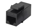 RJ45/8P8C kat.5E konektor UTP zásuvka-zásuvka typ KEYSTONE čierna