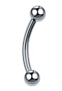 Banánový piercing do ucha, piercing do obočia s guľôčkami SS316L 1,2/10/3+3 mm