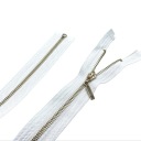 KOVOVÉ Zipsovanie zlaté VT0 30cm BIELE