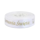 Stuha na sväté prijímanie 25mm/22mb biela/zlatá PRVÉ SV. prijímanie
