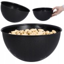Čierna veľká misa 24 cm na ovocné šaláty kuchynská plastová 3L