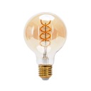 LED ŽIAROVKA FILAMENTOVÁ, DEKORATÍVNA JANTÁROVÁ G80 E27 4W 1800K TEPLÁ