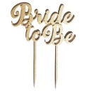 Bride to Be Wedding Bride Topper zlatá preglejka